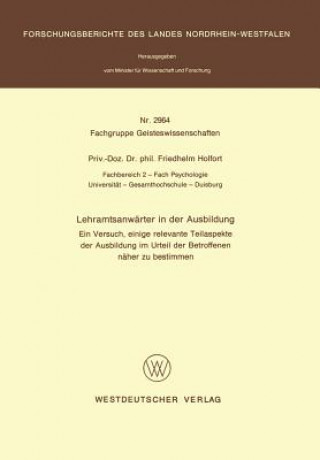 Book Lehrumsanwaeter in Der Ausbildung Friedhelm Holfort