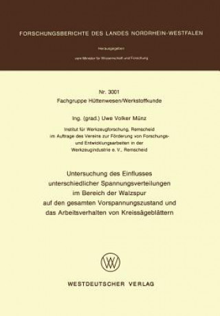 Könyv Untersuchung Des Einsflusses Unterschiedlicher Spannungsverteilungen Im Bereich Der Walzspur Auf Den Gesamten Vorspannungszustand Und Das Arbeits-Verh Uwe Volker Münz