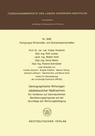 Kniha Demographische Wirkungen Stadtebaulicher Massnahmen Volker Kreibich