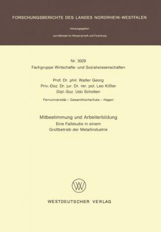 Książka Mitbestimmung Und Arbeiterbildung Walter Georg