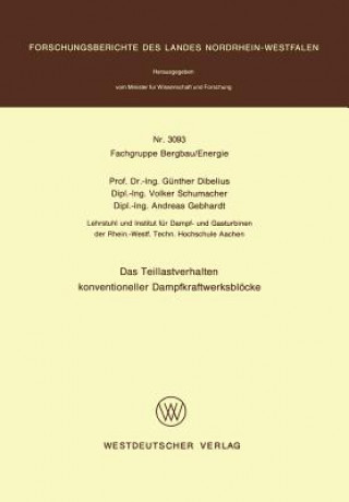 Buch Teillastverhalten Konventioneller Dampfk-Raftwerksblocke Günther Dibelius