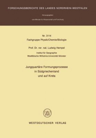 Kniha Jungquartare Formungsprozesse in Sudgriechenland Und Auf Kreta Ludwig Hempel