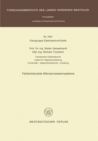 Książka Fehlertolerante Mikroprozessorsysteme Walter Geisselhardt