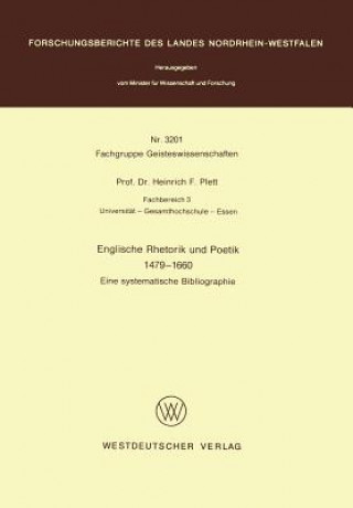 Kniha Englische Rhetorik Und Poetik 1479-1660 Heinrich F. Plett