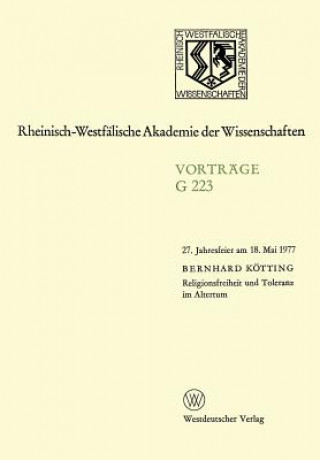 Kniha Religionsfreiheit Und Toleranz Im Altertum Bernhard Kötting