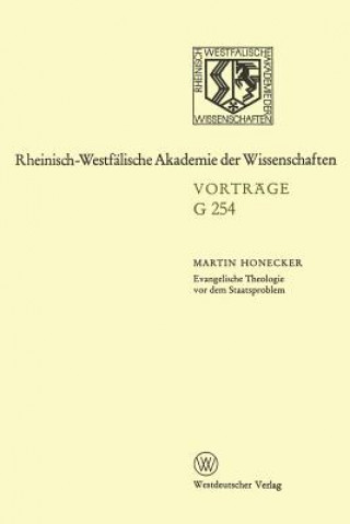 Kniha Evangelische Theologie VOR Dem Staatsproblem Martin Honecker