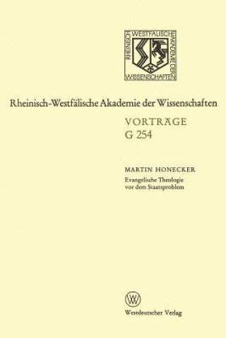 Knjiga Evangelische Theologie VOR Dem Staatsproblem Martin Honecker