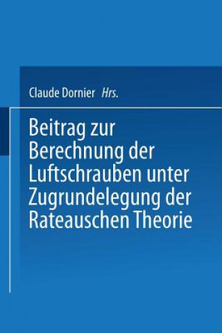 Carte Beitrag Zur Berechnung Der Luftschrauben Claude Dornier