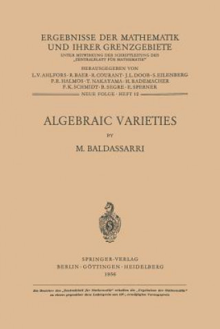 Könyv Algebraic Varieties M. Baldassarri