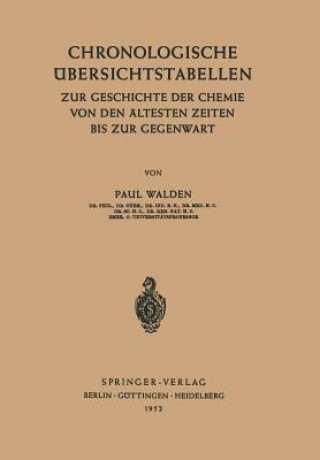 Book Chronologische  bersichtstabellen P. Walden