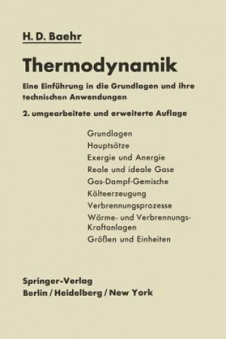 Kniha Thermodynamik Hans Dieter Baehr