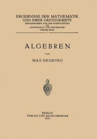 Knjiga Algebren Max Deuring