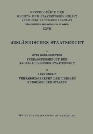 Kniha Ausl ndisches Staatsrecht Otto Koellreutter
