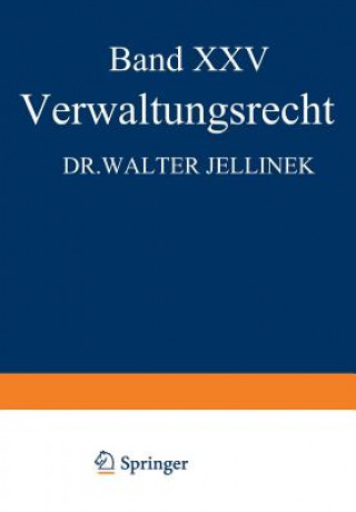 Könyv Verwaltungsrecht Walter Jellinek