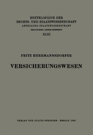 Kniha Versicherungswesen Fritz Herrmannsdorfer