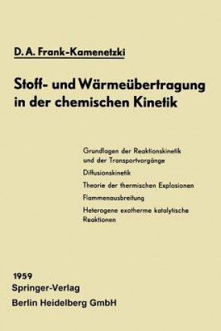 Kniha Stoff- Und Warmeubertragung in Der Chemischen Kinetik D.A. Frank-Kamenetzki