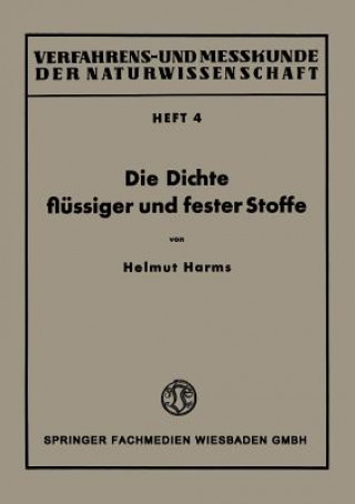 Książka Die Dichte Flussiger Und Fester Stoffe Helmut Harms