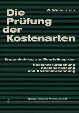 Carte Die Pr fung Der Kostenarten Wilhelm P. Winterstein