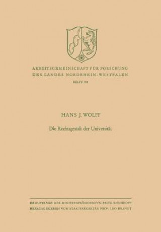Könyv Rechtsgestalt Der Universitat Hans J. Wolff