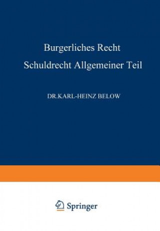 Carte B rgerliches Recht Schuldrecht, Allgemeiner Teil Karl-Heinz Below