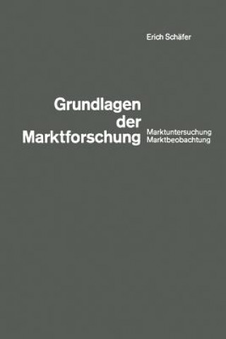 Carte Grundlagen Der Marktforschung Erich Schäfer