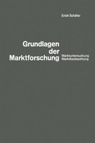 Kniha Grundlagen Der Marktforschung Erich Schäfer