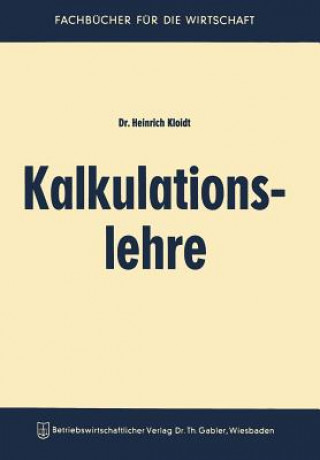 Книга Kalkulationslehre Heinrich Kloidt