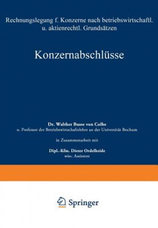 Knjiga Konzernabschl sse Walther Busse von Colbe