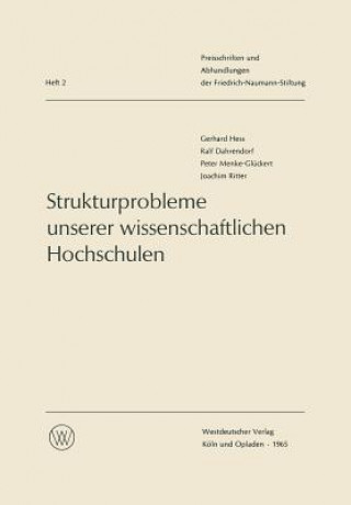 Kniha Strukturprobleme Unserer Wissenschaftlichen Hochschulen Gerhard Hess