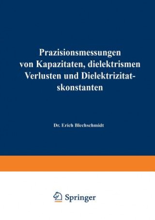 Kniha Prazisionsmessungen Von Kapazitaten, Dielektrischen Verlusten Und Dielektrizitatskonstanten Erich Blechschmidt