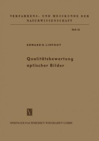 Książka Qualitatsbewertung Optischer Bilder Edward Hubert Linfoot