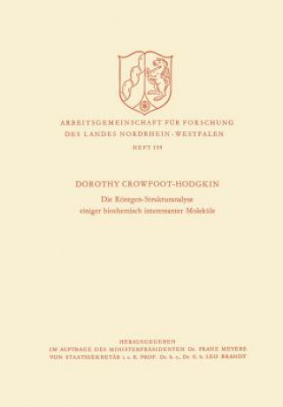Book Die R ntgen-Strukturanalyse Einiger Biochemisch Interessanter Molek le Dorothy Hodgkin