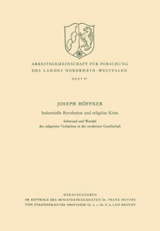 Kniha Industrielle Revolution Und Religi se Krise Joseph Hoffner