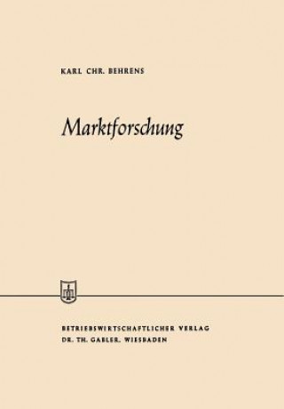 Książka Marktforschung Karl Christian Behrens