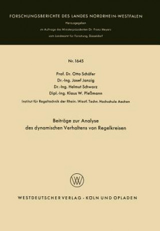 Knjiga Beitr ge Zur Analyse Des Dynamischen Verhaltens Von Regelkreisen Otto Schäfer