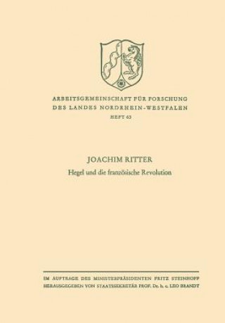 Carte Hegel Und Die Franzoesische Revolution Joachim Ritter