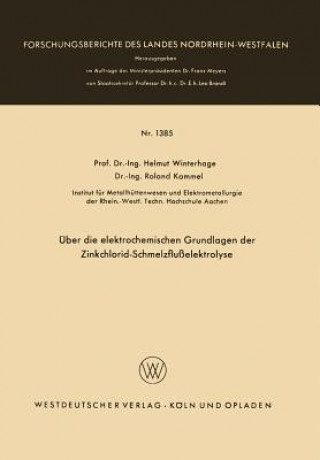 Książka ber Die Elektrochemischen Grundlagen Der Zinkchlorid-Schmelzflu elektrolyse Helmut Winterhager