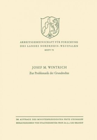 Carte Zur Problematik Der Grundrechte Josef M. Wintrich