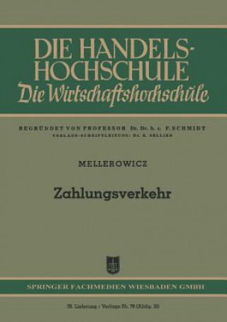 Knjiga Zahlungsverkehr Konrad Mellerowicz