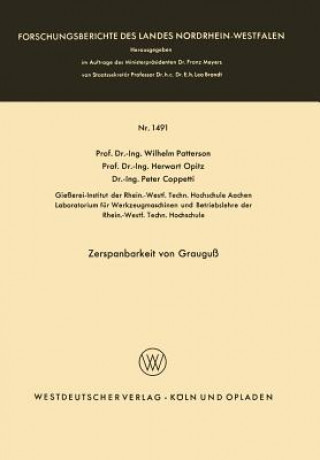 Kniha Zerspanbarkeit Von Grauguss Wilhelm Patterson