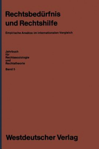 Könyv Rechtsbed rfnis Und Rechtshilfe Erhard Blankenburg