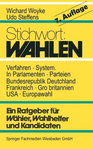 Książka Stichwort: Wahlen Wichard Woyke