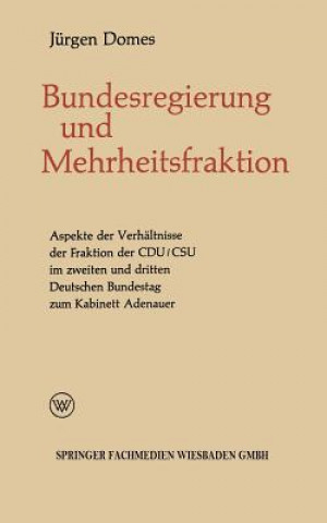 Könyv Mehrheitsfraktion Und Bundesregierung Jürgen Domes