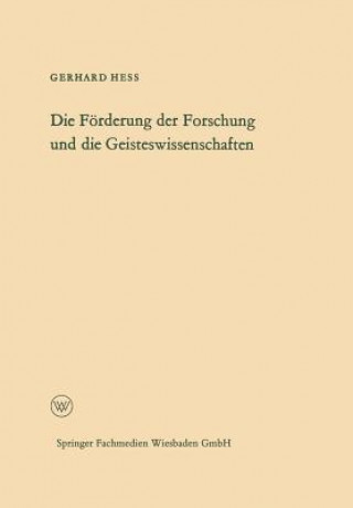 Carte F rderung Der Forschung Und Die Geisteswissenschaften Gerhard Hess