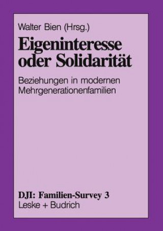 Livre Eigeninteresse Oder Solidaritat Walter Bien