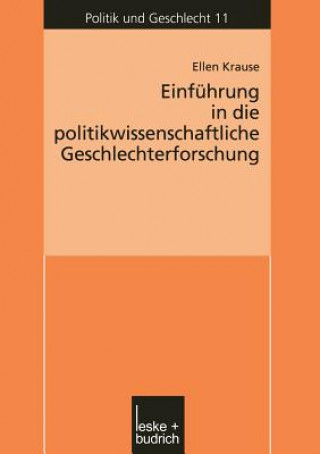 Knjiga Einf hrung in Die Politikwissenschaftliche Geschlechterforschung Ellen Krause
