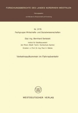 Kniha Verkehrsaufkommen Im Fahrradverkehr Bernhard Switaiski