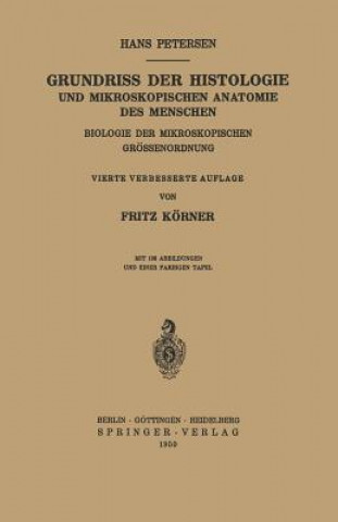Carte Grundriss Der Histologie Und Mikroskopischen Anatomie Des Menschen Hans Petersen