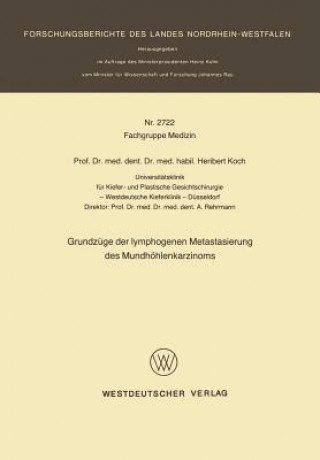 Livre Grundzuge Der Lymphogenen Metastasierung Des Mundhoehlenkarzinoms Heribert Koch