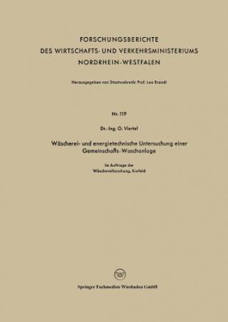 Kniha W scherei- Und Energietechnische Untersuchung Einer Gemeinschafts-Waschanlage Oswald Viertel